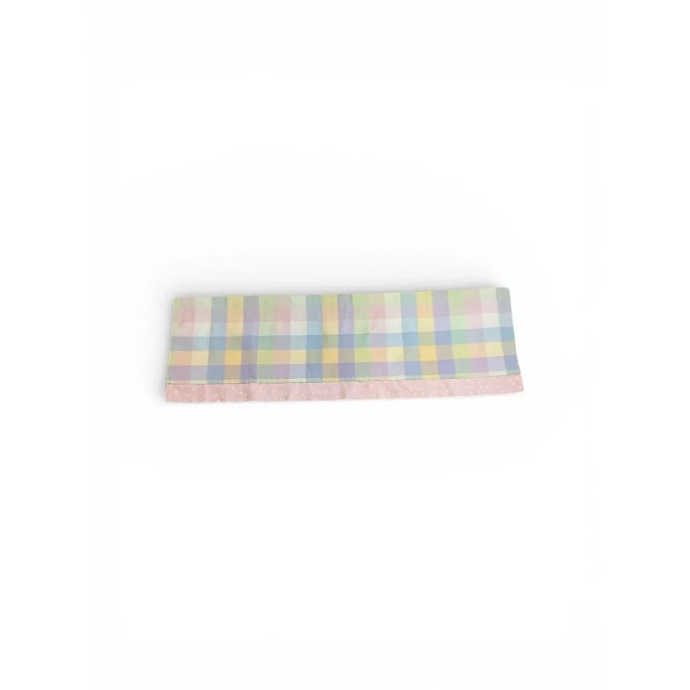 Handmade‎ Pastel Plaid Window Valances With Pink Sparkle Trim 44